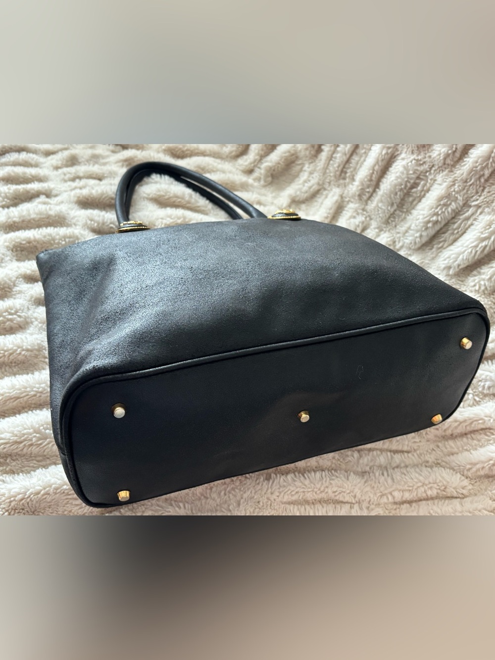 Gianni Versace VTG Black Leather Shoulder Bag w/Medusa Accents, *READ BELOW!* - Picture 9 of 14